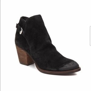 Sam Edelman Miriam Ankle Bootie Black Suede Women’s 8 Block Heel 3”